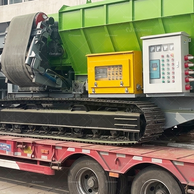 E-waste Crusher Mobile Scrap Metal Shredder Timber Wood Pallet Tracked Mobile Waste Shredder