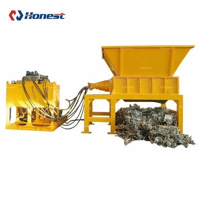 Hydraulic Type Scrap Bicycle Car Motor Tyre Two Shaft Metal Shredder Machine Scrap Metal Recycling Shredder