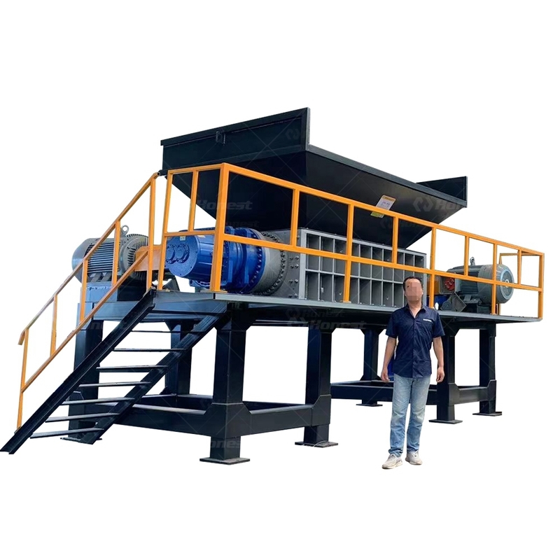 Scrap Metal / Food Waste / Steel Iron Filings/ Hydraulic Car Bicycle / Aluminum Engine Block Straw Double Shaft Shredder