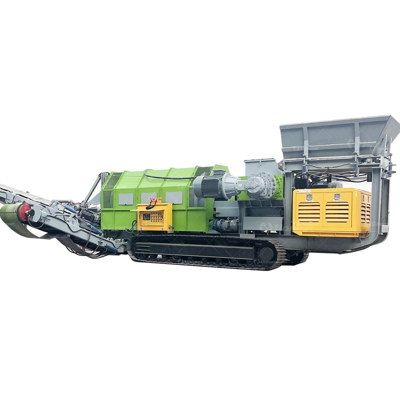 E-waste Crusher Mobile Scrap Metal Shredder Timber Wood Pallet Tracked Mobile Waste Shredder